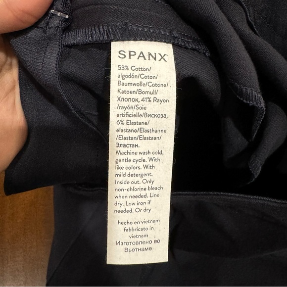 Spanx Polished Ankle Slim Pants On The Go in Classic Navy Size Large Petite - Picture 6 of 12